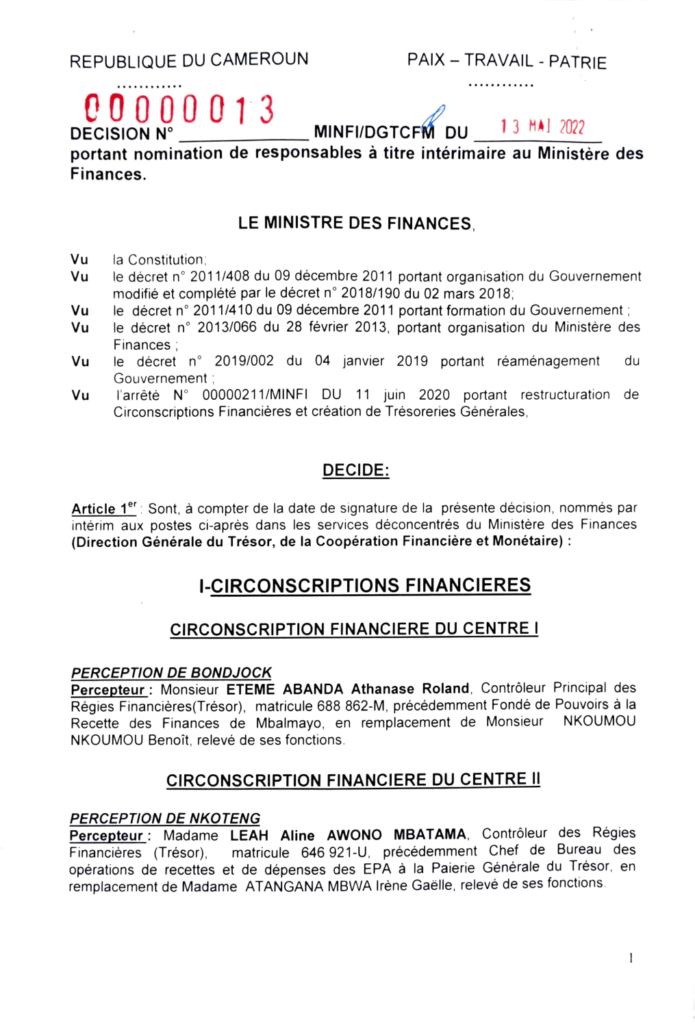 decision-portant-nomination-de-responsables-a-titre-interimaire-au-ministere-des-finances.