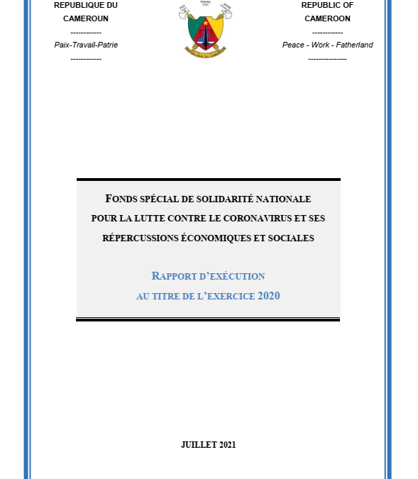 FONDS SPECIAL DE SOLIDARITE NATIONALE CONTRE LE CORONAVIRUS: RAPPORT D’EXECUTION EXERCICE 2020