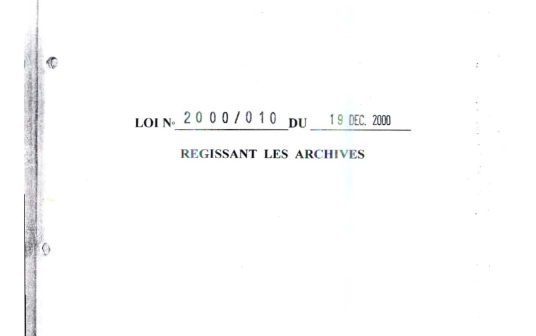 LOI REGISSANT LES ARCHIVES