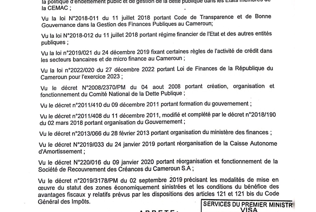 ARRETE DU 17 JUILLET FIXANT LES MODALITES DE MISE EN OEUVRE DES GARANTIES DE L’ETAT