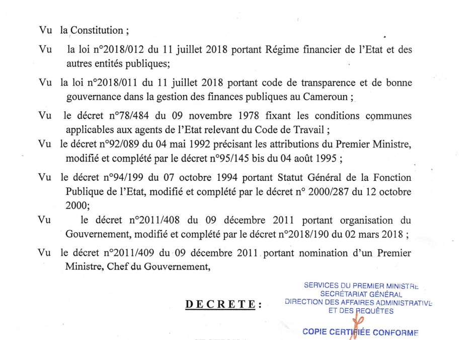 DECRET N°2018-9398CABPM DU 30 NOVEMBRE 2018 FIXANT LES MODALITES DE CREATION, ORGANISATION ET FONCTIONNEMENT DES COMITES ET GROUPES DE TRAVAIL INTERMINISTERIELS