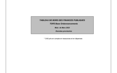 TABLEAUX DE BORD DES FINANCES PUBLIQUES EXERCICE 2023