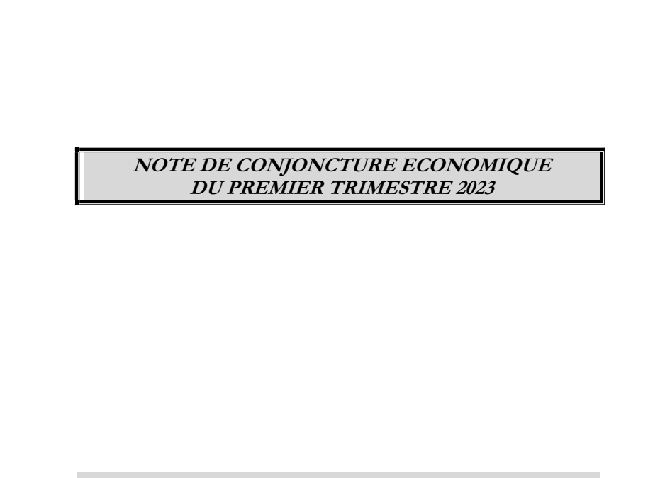 NOTES DE CONJONCTURES ECONOMIQUES (TRIMESTRES 1,2,3) EXERCICE 2023