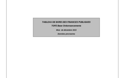 TABLEAU DE BORD DES FINANCES PUBLIQUES MOIS DE DECEMBRE 2023