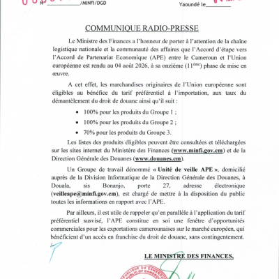 Mobilisation de ressources extérieures : le Cameroun prépare une facilité de financement de long terme et un financement relais transitoire.
